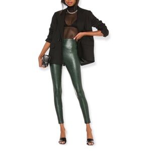 Commando Faux Leather Leggings in Color Green Croc